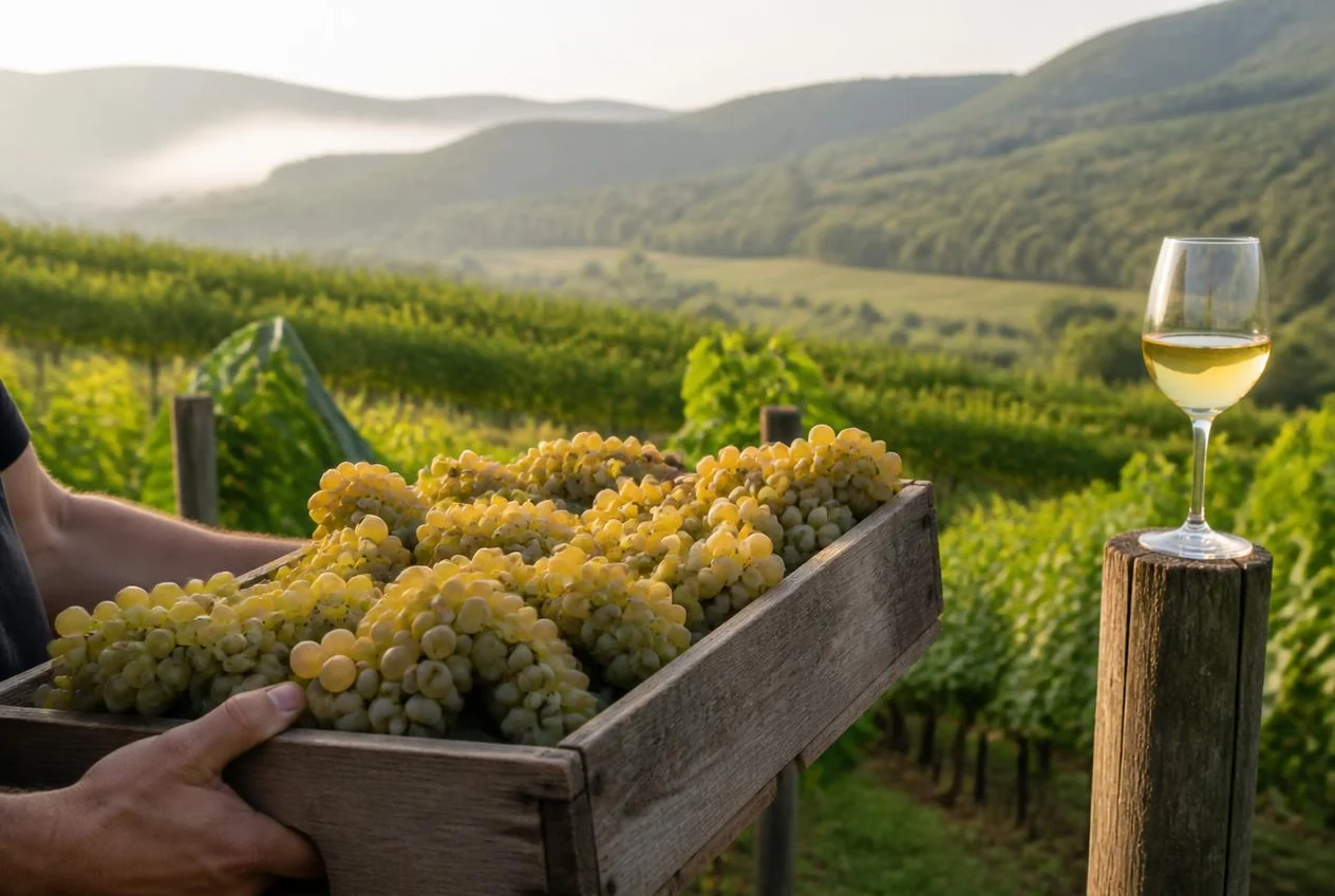 Calice di vino bianco Colli Martani DOC