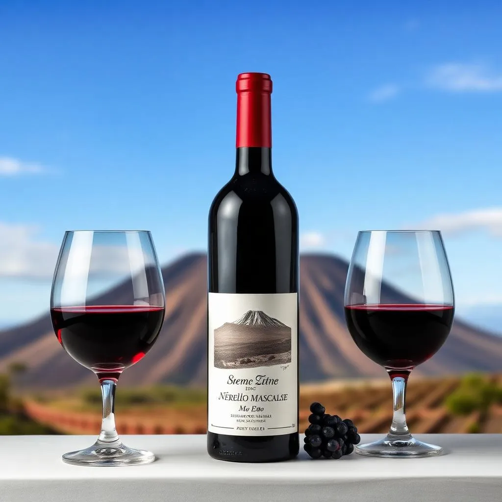 Etna DOC rosso Nerello Mascalese con vigneti sulle pendici dell'Etna