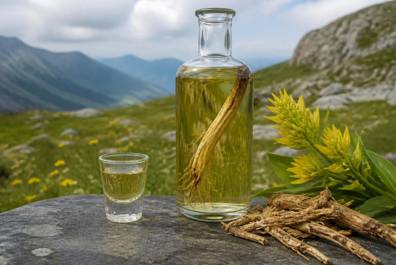 Liquore di genziana trentino — Amari, liquori e distillati