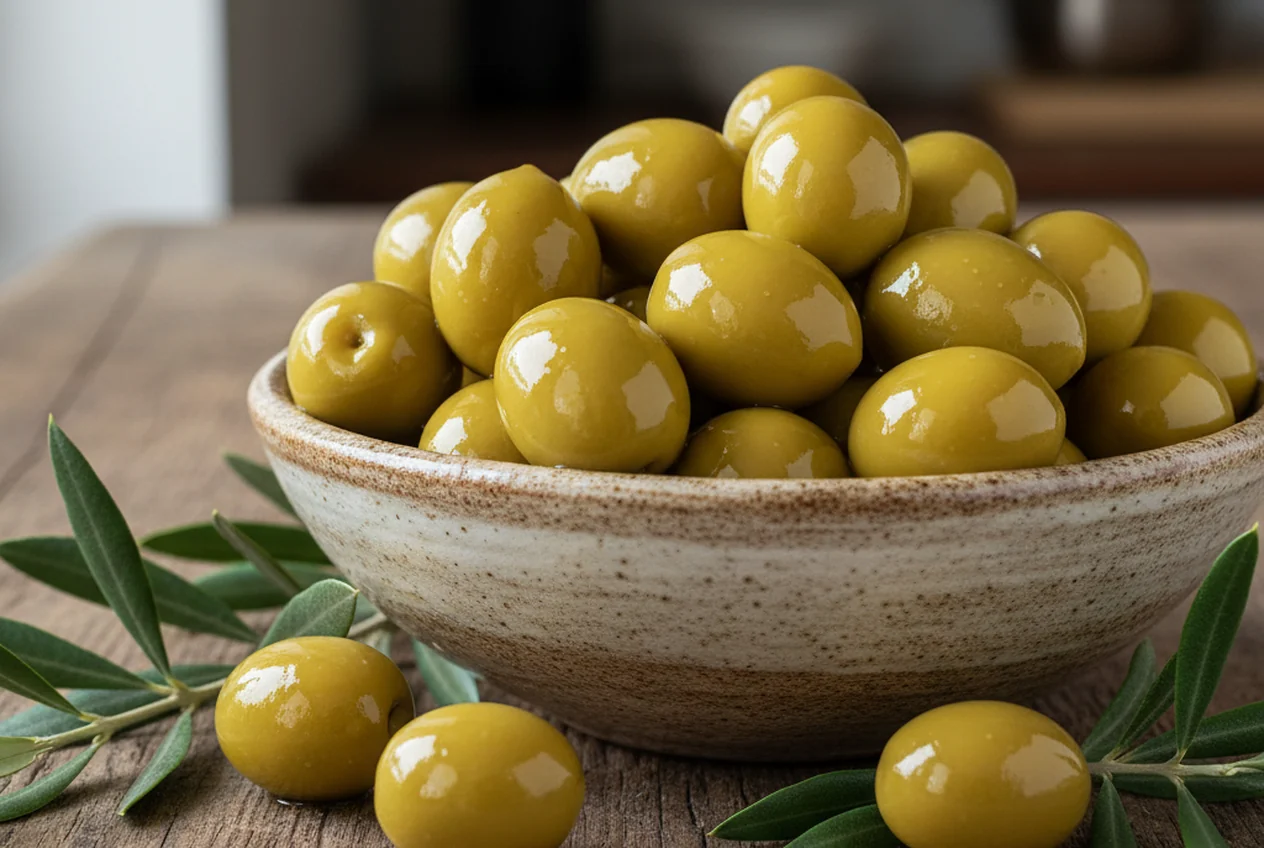 Olive da tavola Tonda di Cagliari in una ciotola
