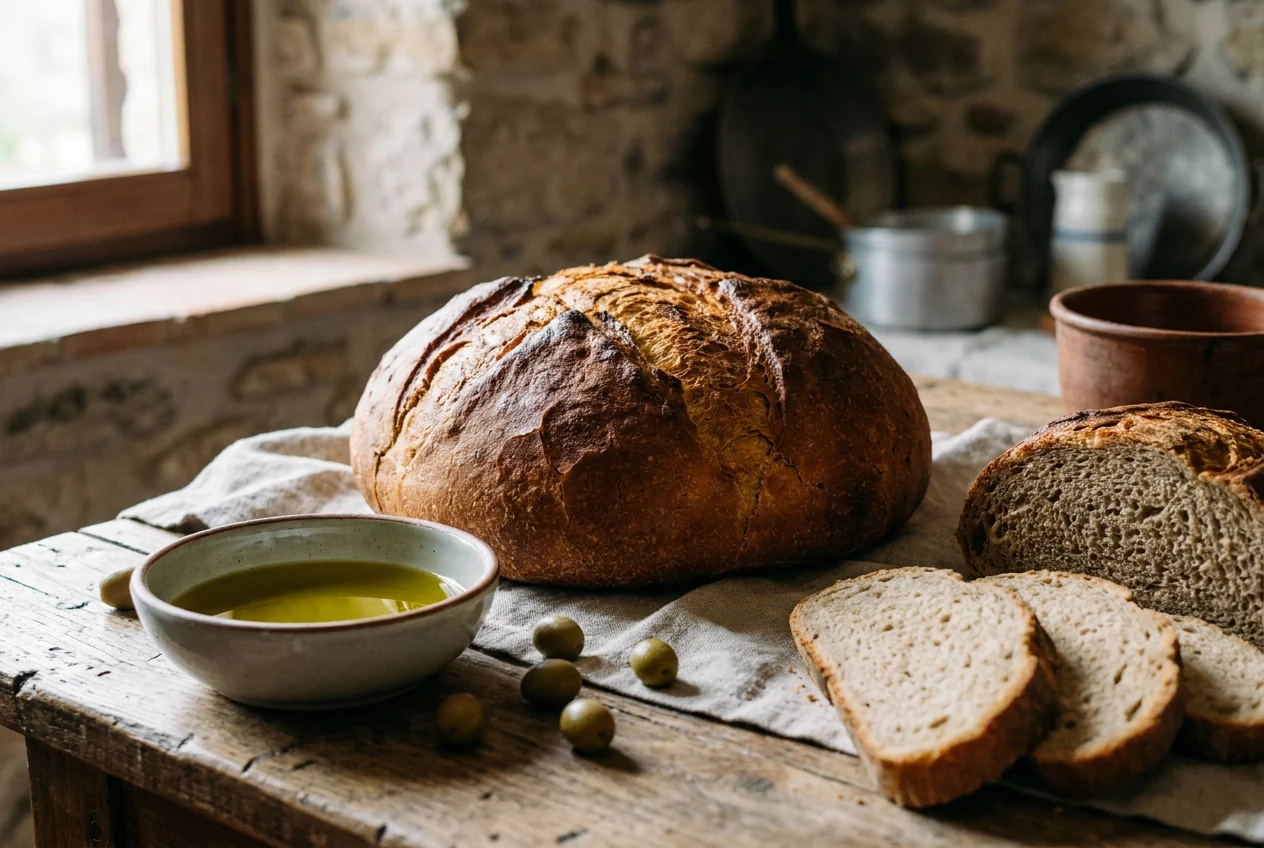 Pane di Solina abruzzese con crosta spessa e mollica ambrata