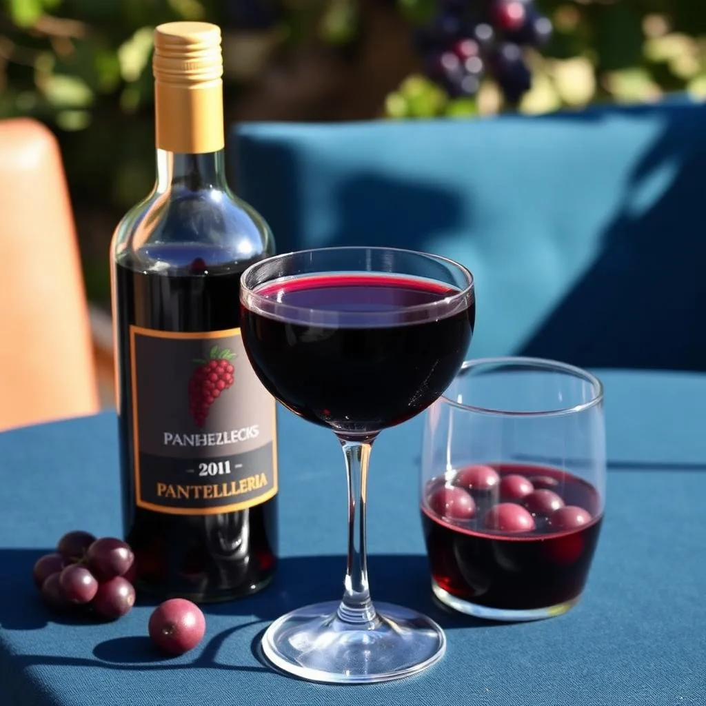 Passito di Pantelleria DOC dorato ambrato da uve Zibibbo appassite al sole