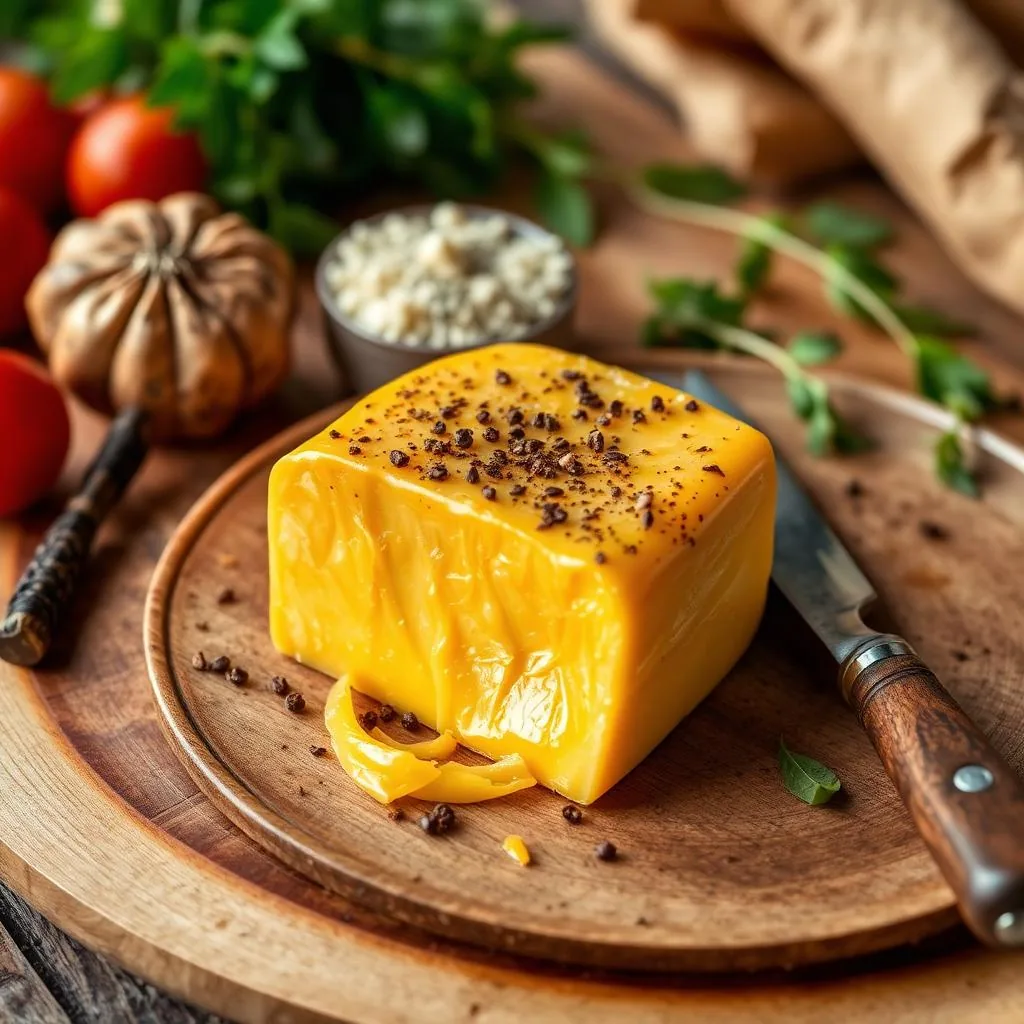 Piacentinu Ennese DOP, pecorino giallo intenso con zafferano e pepe nero