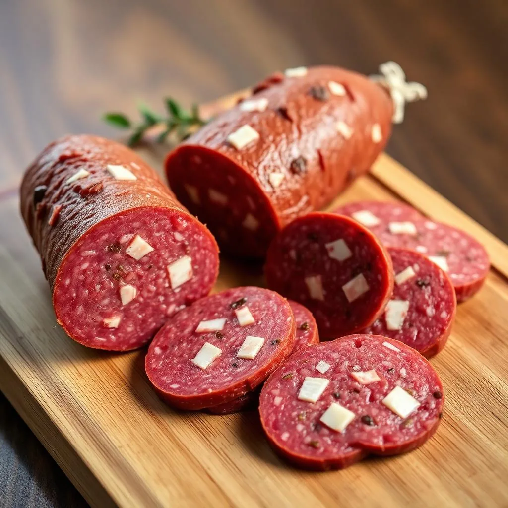 Salame Corallina PAT intero e fette con grana grossa e cubetti di lardo su tagliere