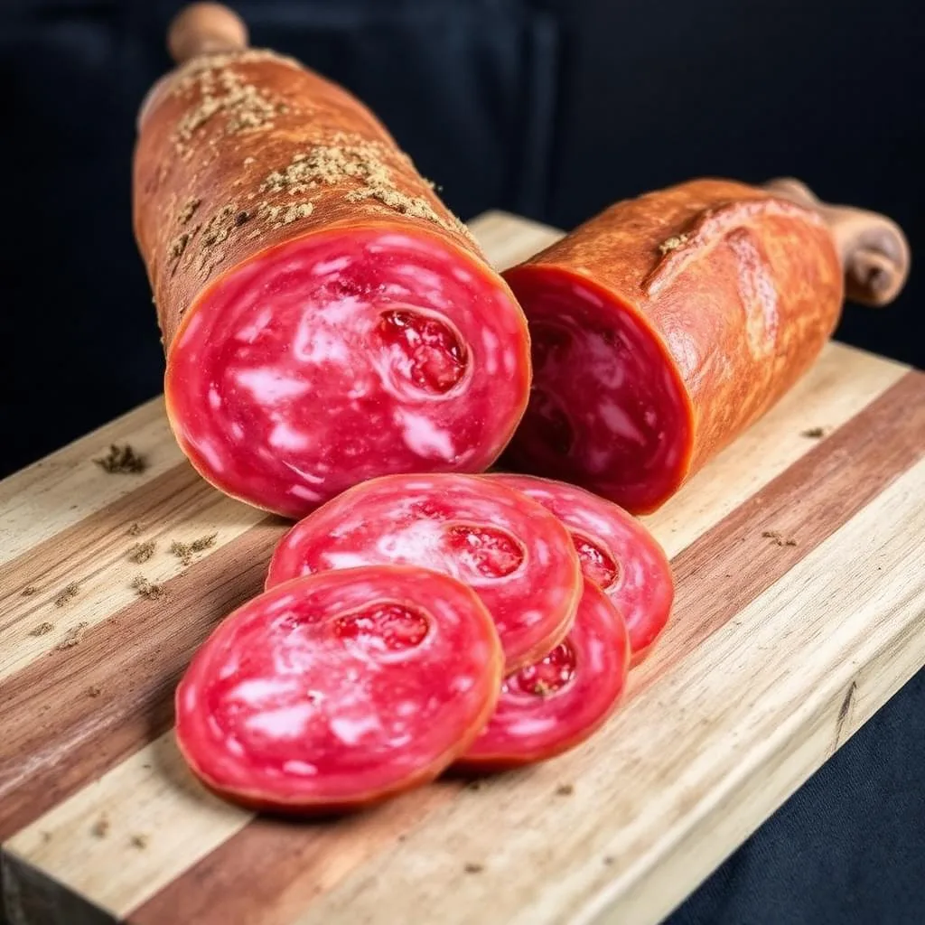 Salame Sant'Angelo IGP dei Monti Nebrodi affettato a grana grossa