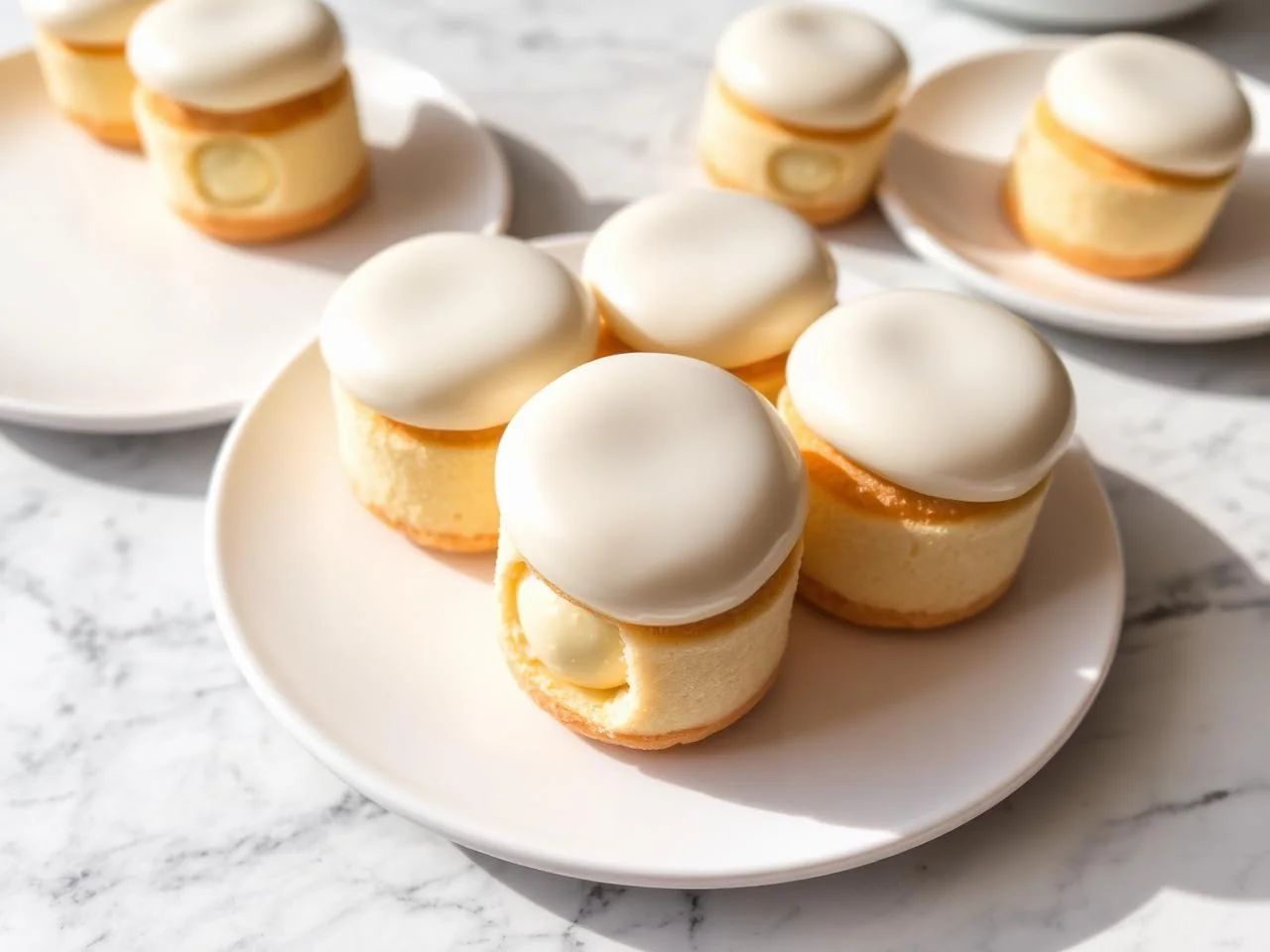 Sospiri di Bisceglie con glassa bianca e crema al limone