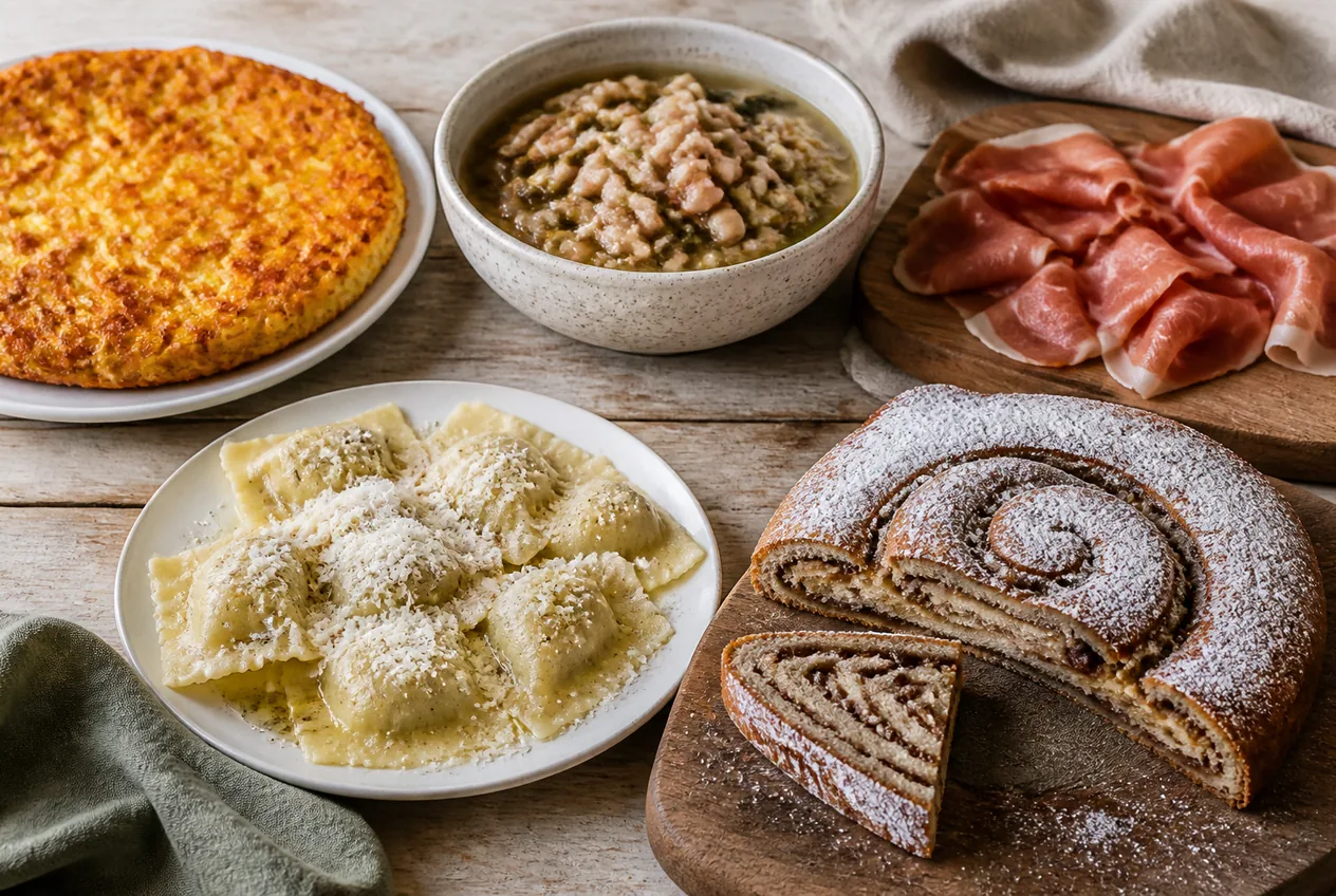 Piatti tipici del Friuli Venezia Giulia con le specialità simbolo della cucina regionale