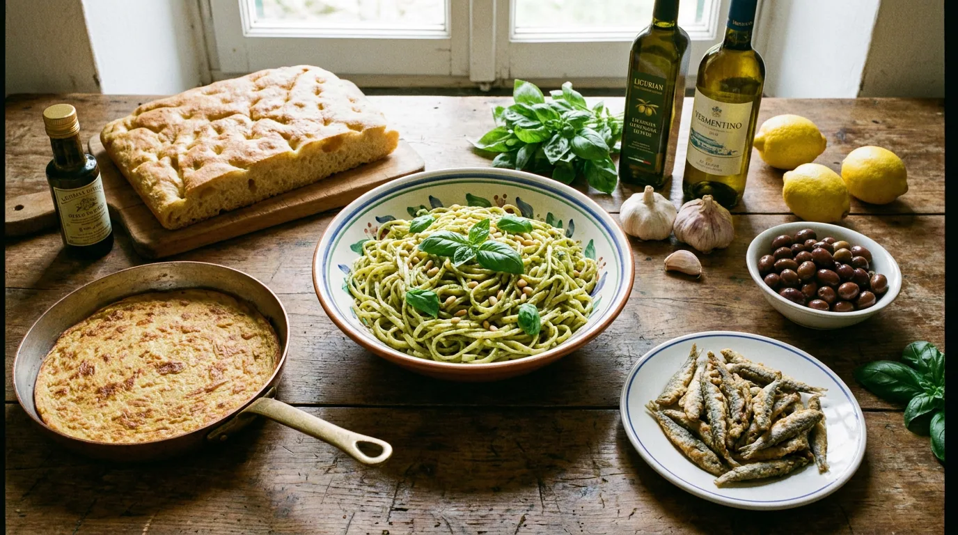 Piatti tipici della Liguria con le specialità simbolo della cucina genovese e ligure
