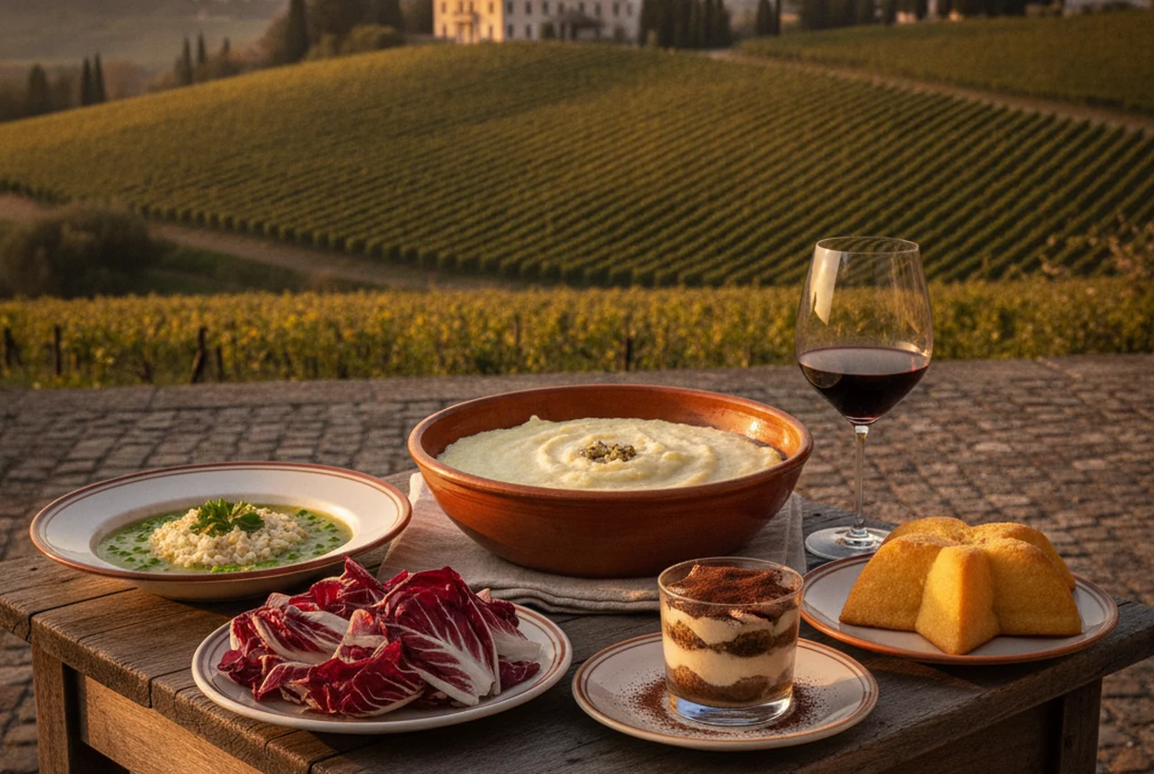 Piatti tipici del Veneto con le specialità simbolo della cucina lagunare, contadina e di montagna della regione